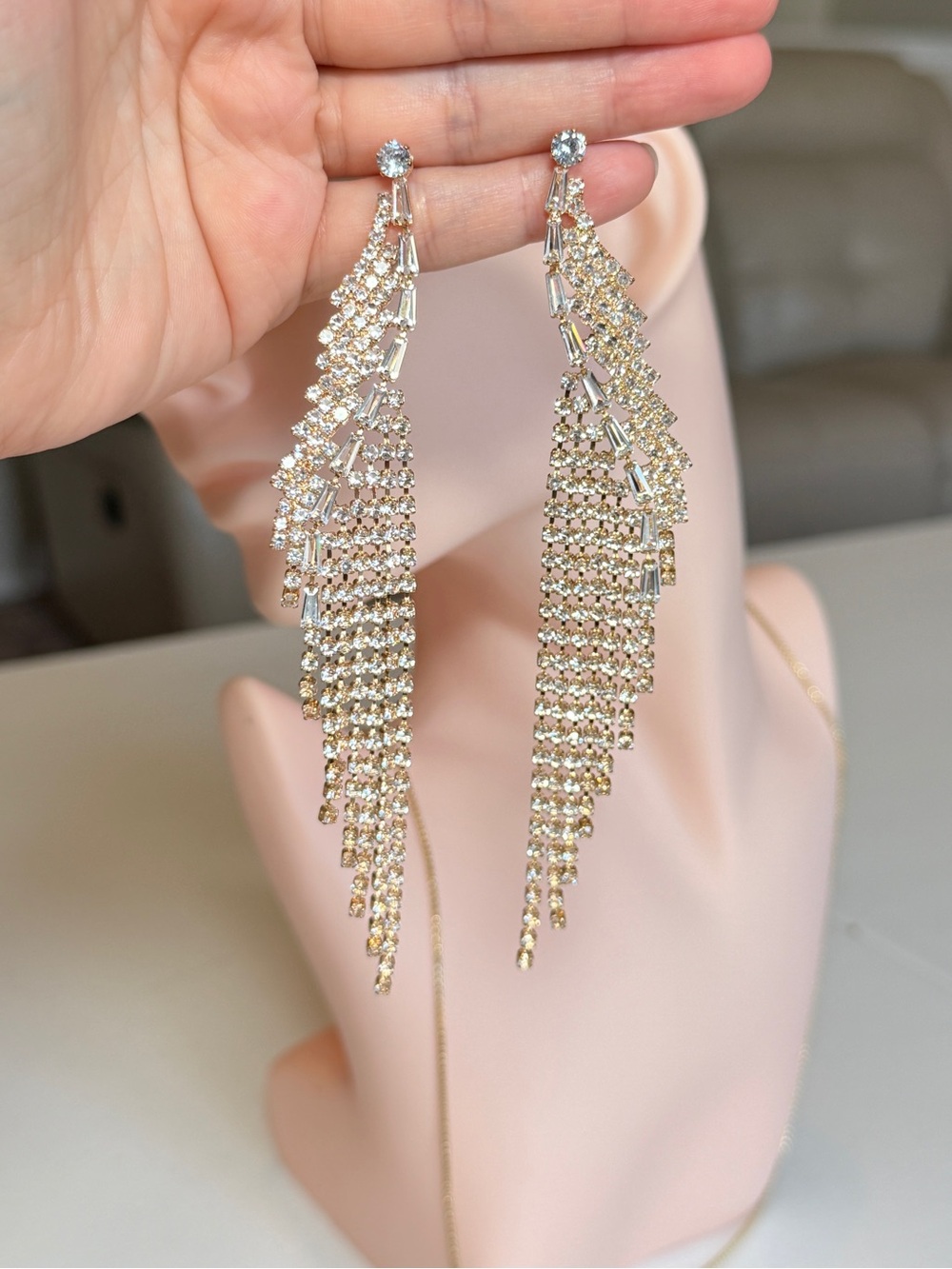 Crystal Fringe Drop Earrings